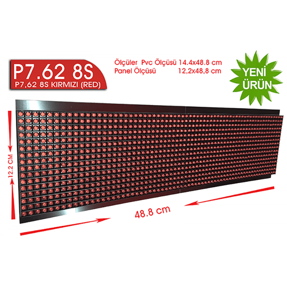 P7,62 8S dip  led kırmızı 16X64
